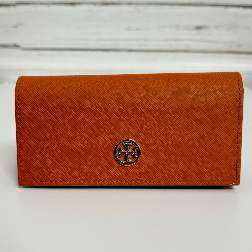Tory Burch Orange Saffiano Leather Eyeglass/Sunglass Case (no frames included)